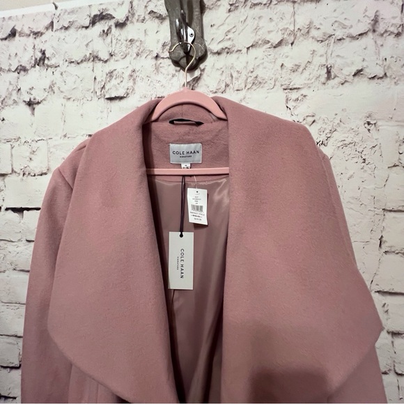 **SALE** COLE HAAN SIGNATURE PINK/BLUSH Slick Wool Blend Wrap Coat. 3X - Picture 5 of 14